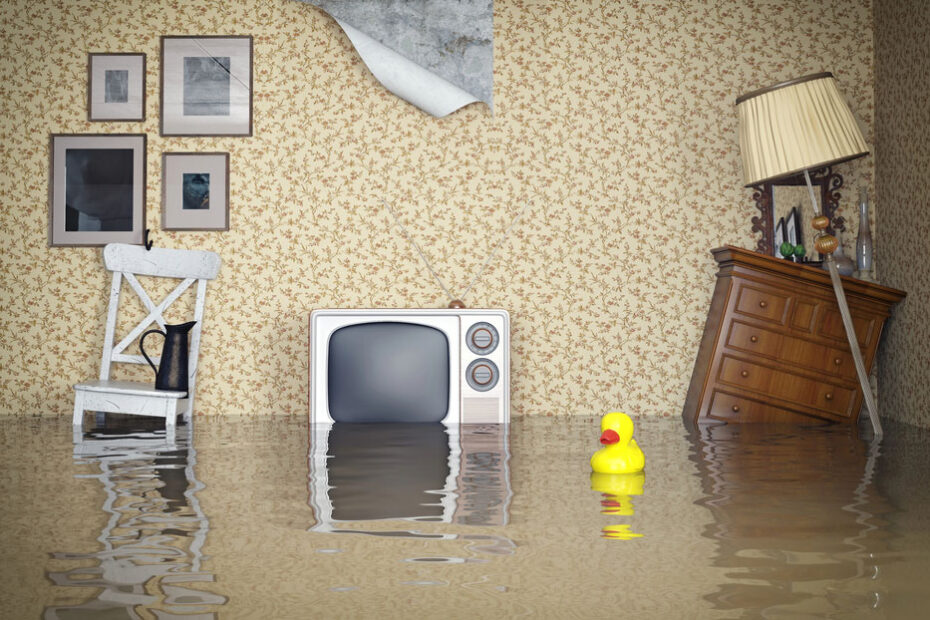 flooded living room